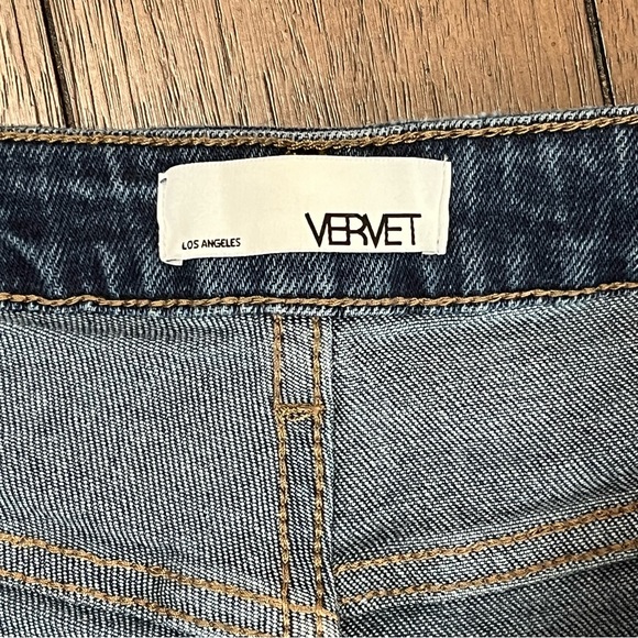 Vervet High Rise Straight Jeans Dark Wash Raw Hem Ankle Size 26 Vintage - Picture 5 of 14